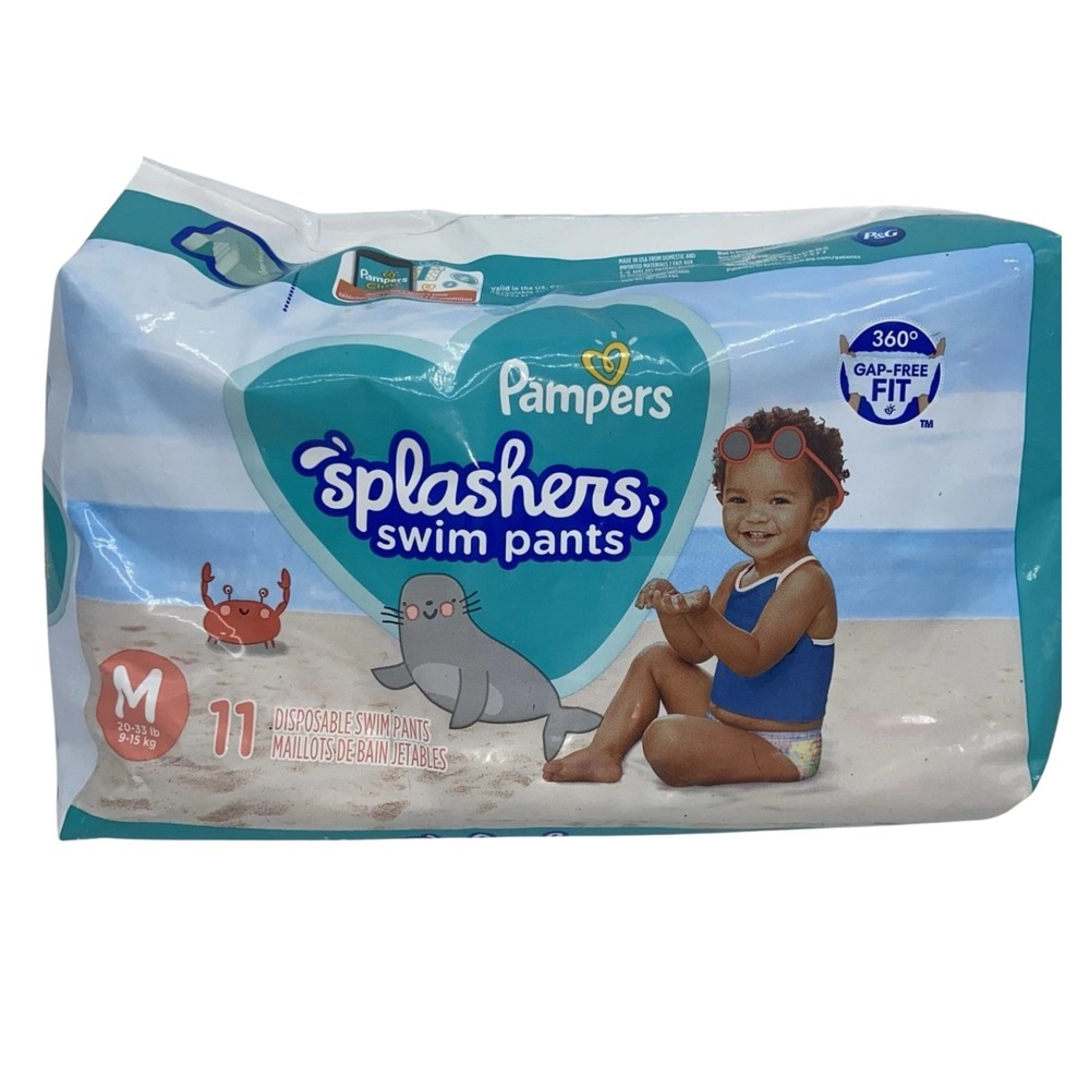 Pampers‎ Splashers Swim Pants Size M #11 Disposable Toddler Pool Diapers